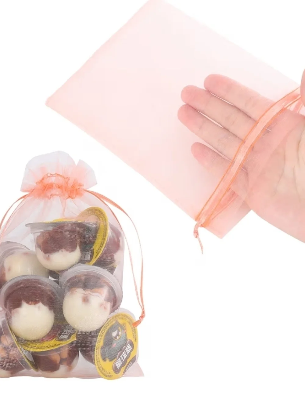50pc  Assorted Color Organza  Mesh Bags Drawstring Bags For Candy Jewelry Party